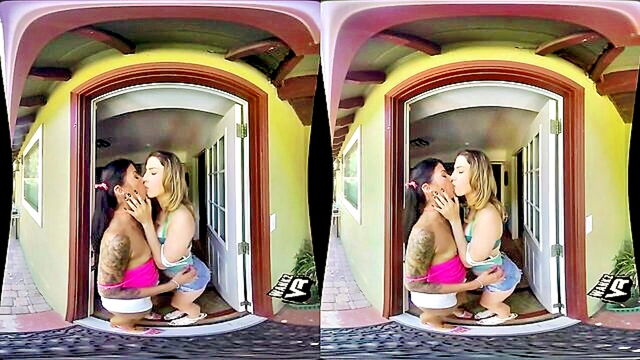 another angle face sitting ass licking and cowgirl reversal in threesome action : lorena11