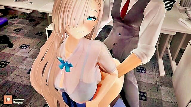 dick pump, cumshot, jam - bengugu babe gets a big ass pumping in hentai video